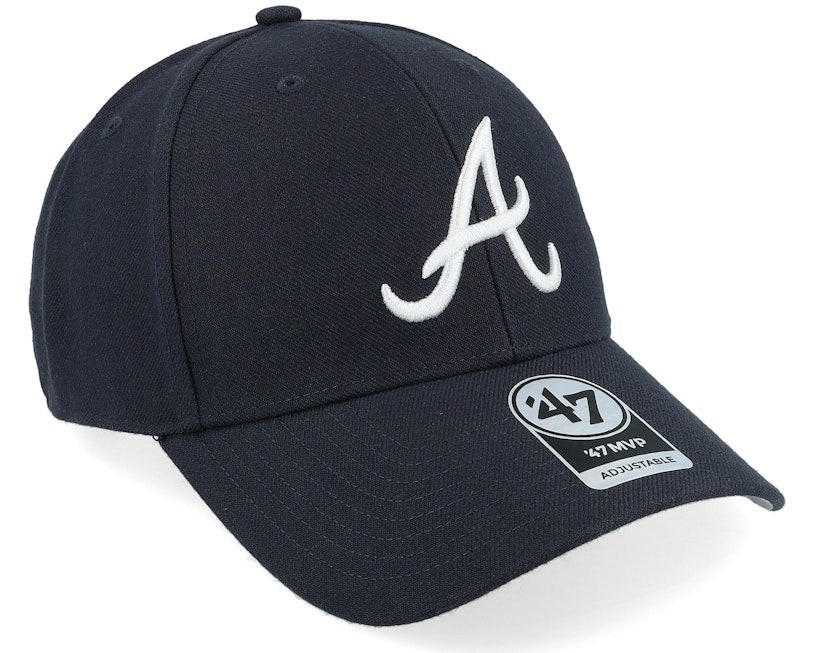47 Brand Adult Atlanta Braves MVP Cap / Black / RRP £28