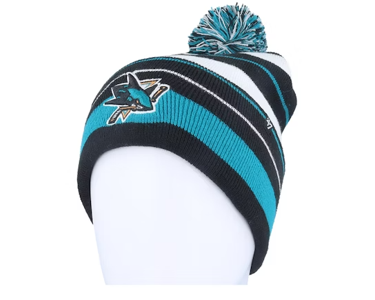 San Jose Sharks Winter Beanie Hat / NHL / Black Blue / RRP £30