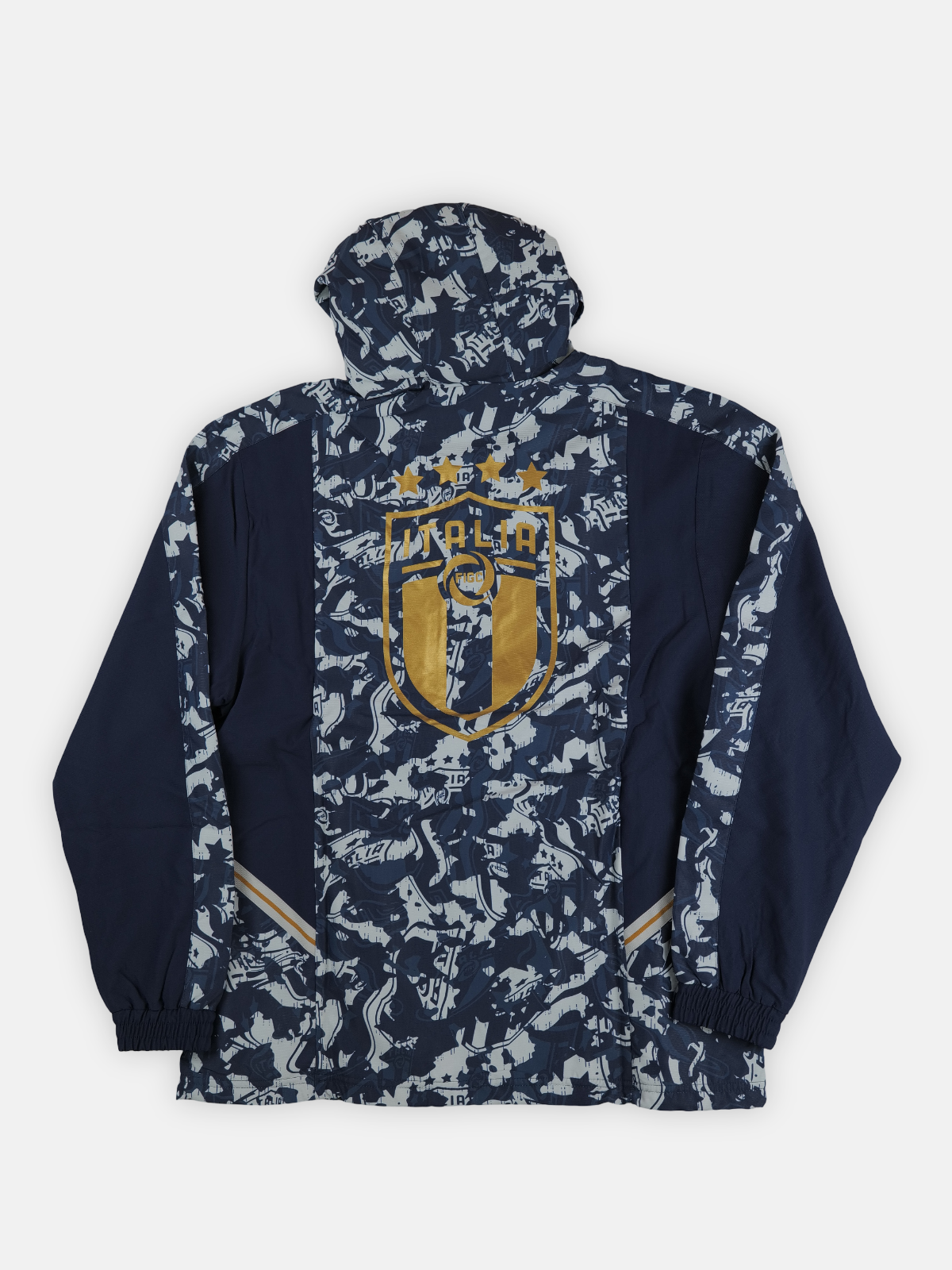 Puma Mens 2020-21 Italy Puma 1/2 Zip Hooded Football Top / Navy / RRP £74.99