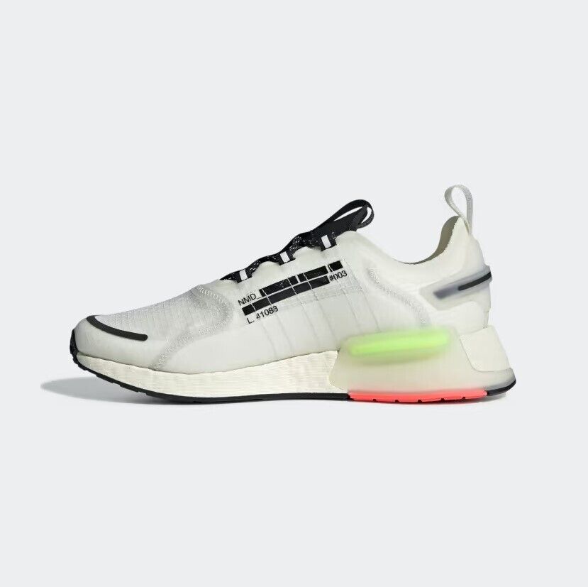 Adidas Mens NMD V3 Trainers / White Black Neon / RRP £130