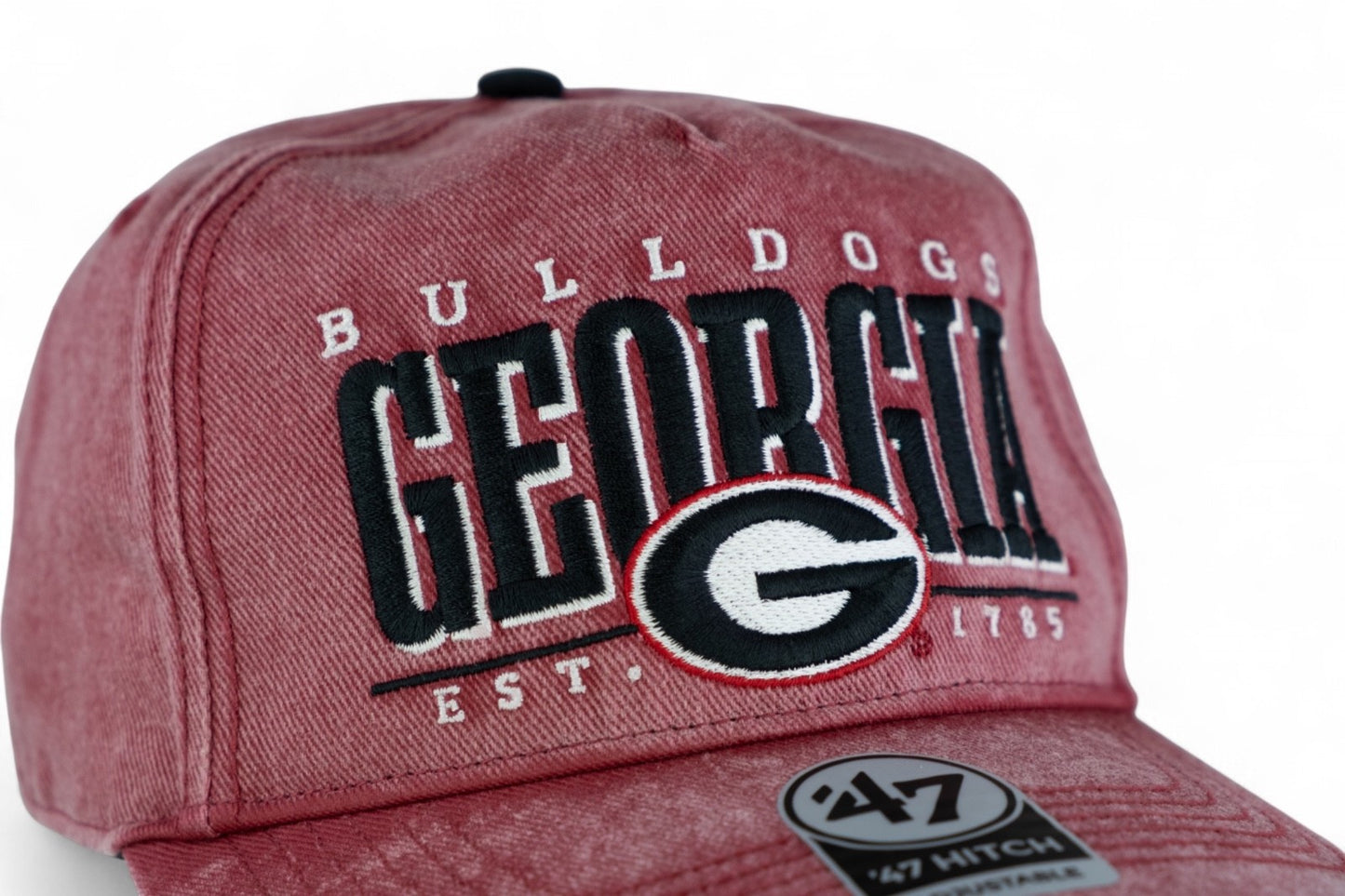 47 Brand Georgia Bulldogs NCAA Denim Hitch Snapback Cap / Red / RRP £35