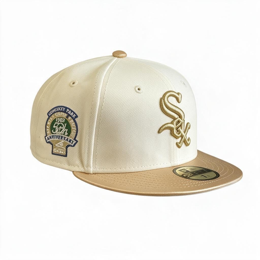 New Era Chicago White Sox 59Fifty 50th Anniversary Fitted Cap / Beige / RRP £38