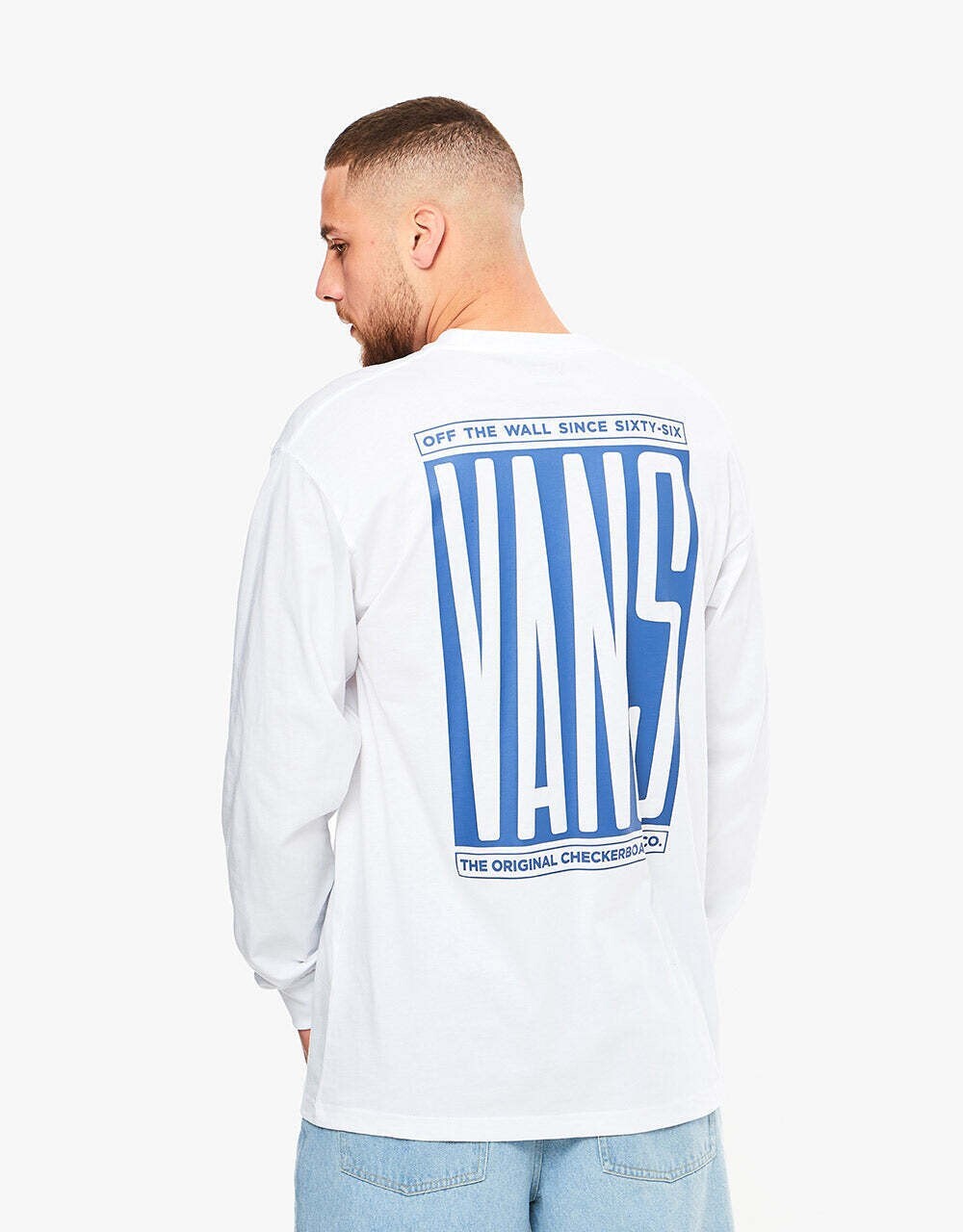 Vans Mens LS Type Stretch Logo T-Shirt / White / RRP £32
