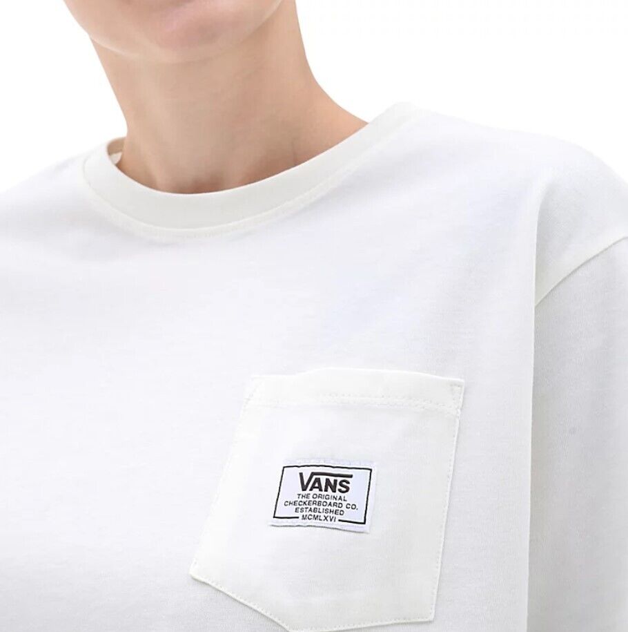 Vans Womens Classic Patch Pocket SS T-Shirt / White / RRP £30