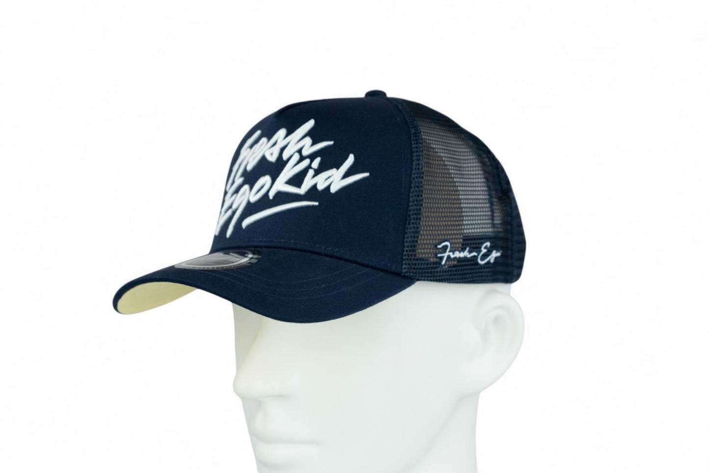 Fresh Ego Kid Script Trucker Cap / Navy White Yellow / RRP £28