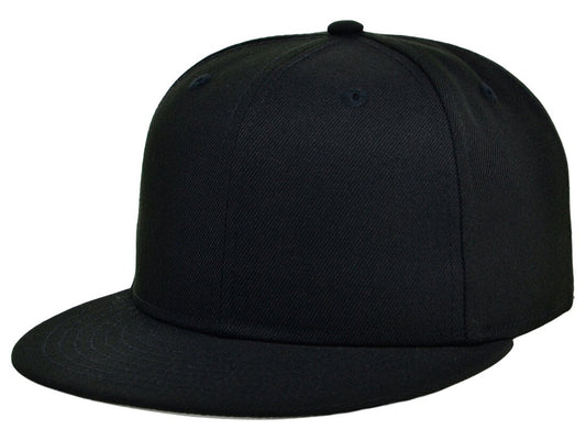 Unisex Plain Full Court Fitted Hat / Black Grey / £22
