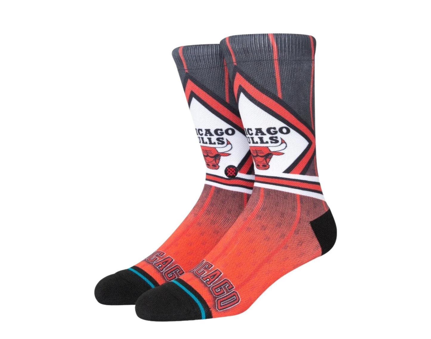 Stance Mens Chicago Bulls Fader Crew Socks / Red Black / UK 8.5-12.5 / RRP £18