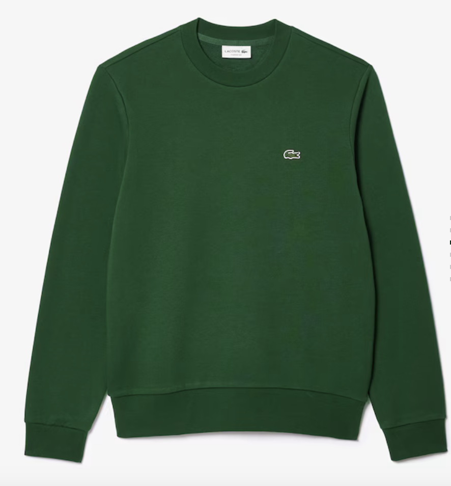 Lacoste Mens Fleece Crew Neck Sweatshirt / Pine Green / BNWT / RRP £109