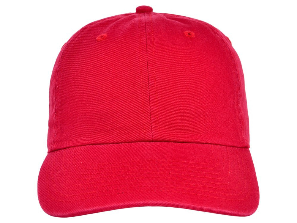 Unisex 6 Panel Plain Baseline Cap / Red / £18