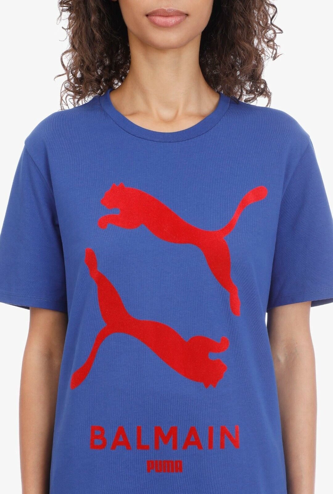 Balmain x Puma Women's Graphic Logo Tee / Blue Red / BNWT / RRP £100