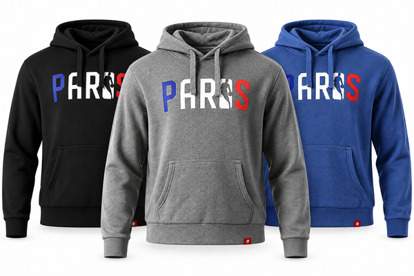 NBA Paris Velvet Hoody / Grey, Navy, Black, Ivory / RRP £90