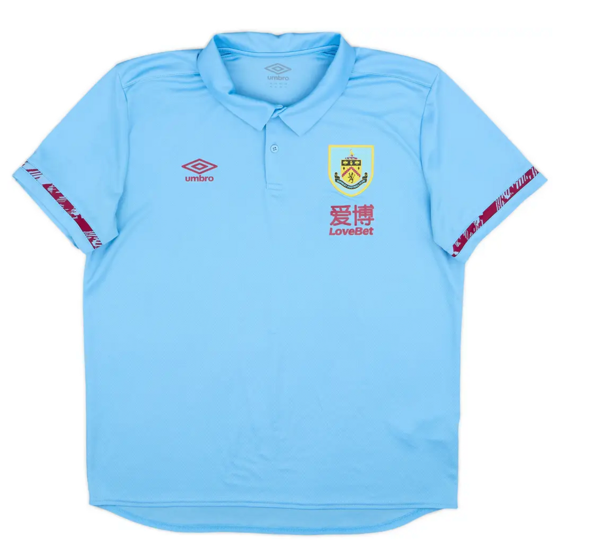 Umbro Mens Burnley FC Polo Shirt / Sky Blue / RRP £30