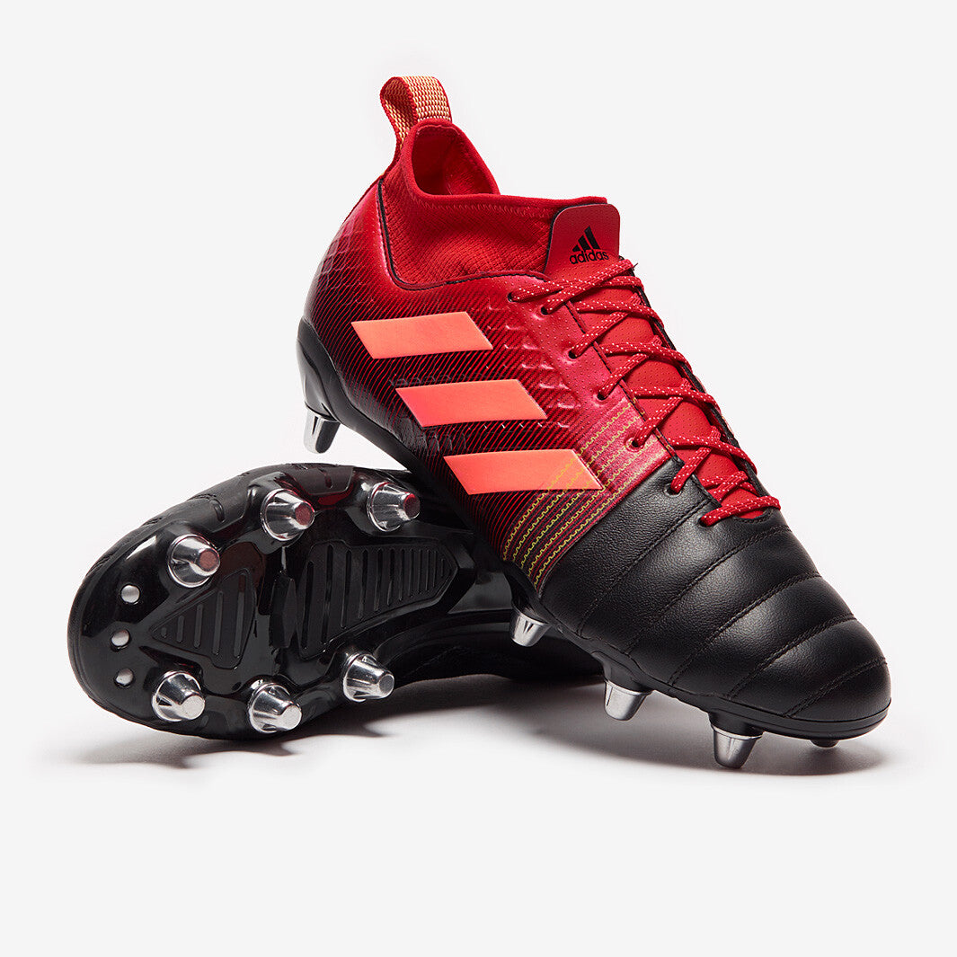Adidas Kakari x Kevlar 2 Leather SG Rugby Boots / Black Red / BNIB