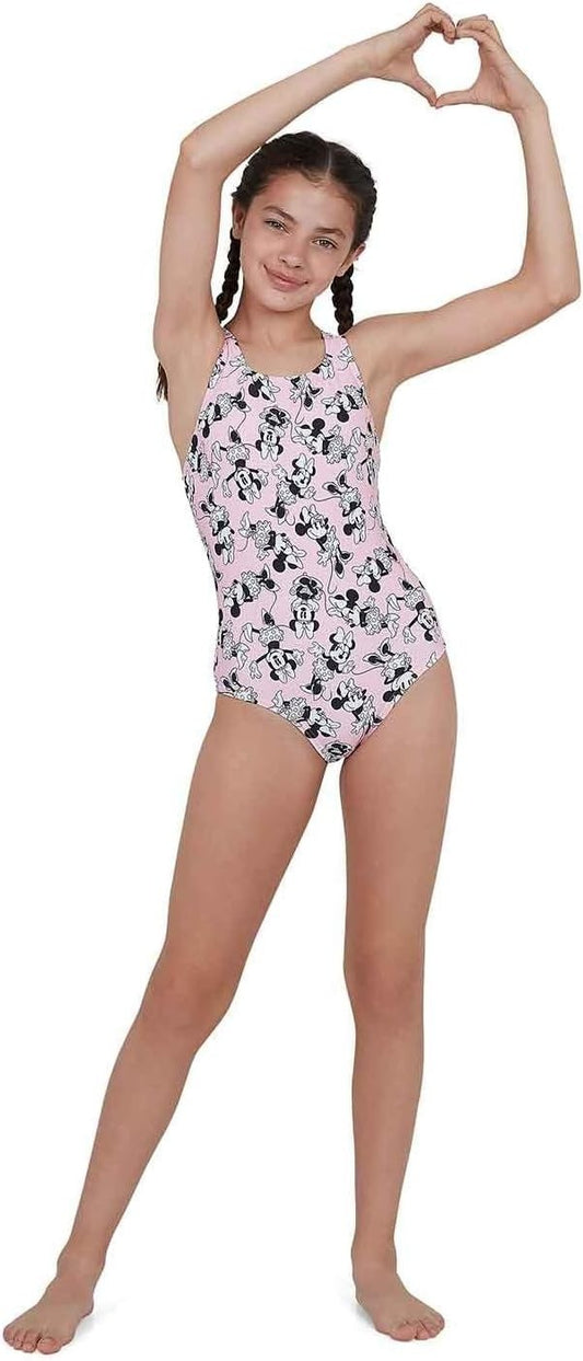 Speedo Girls Disney Mickey Mouse Medalist Swimsuit / Pink Purple / RRP £24