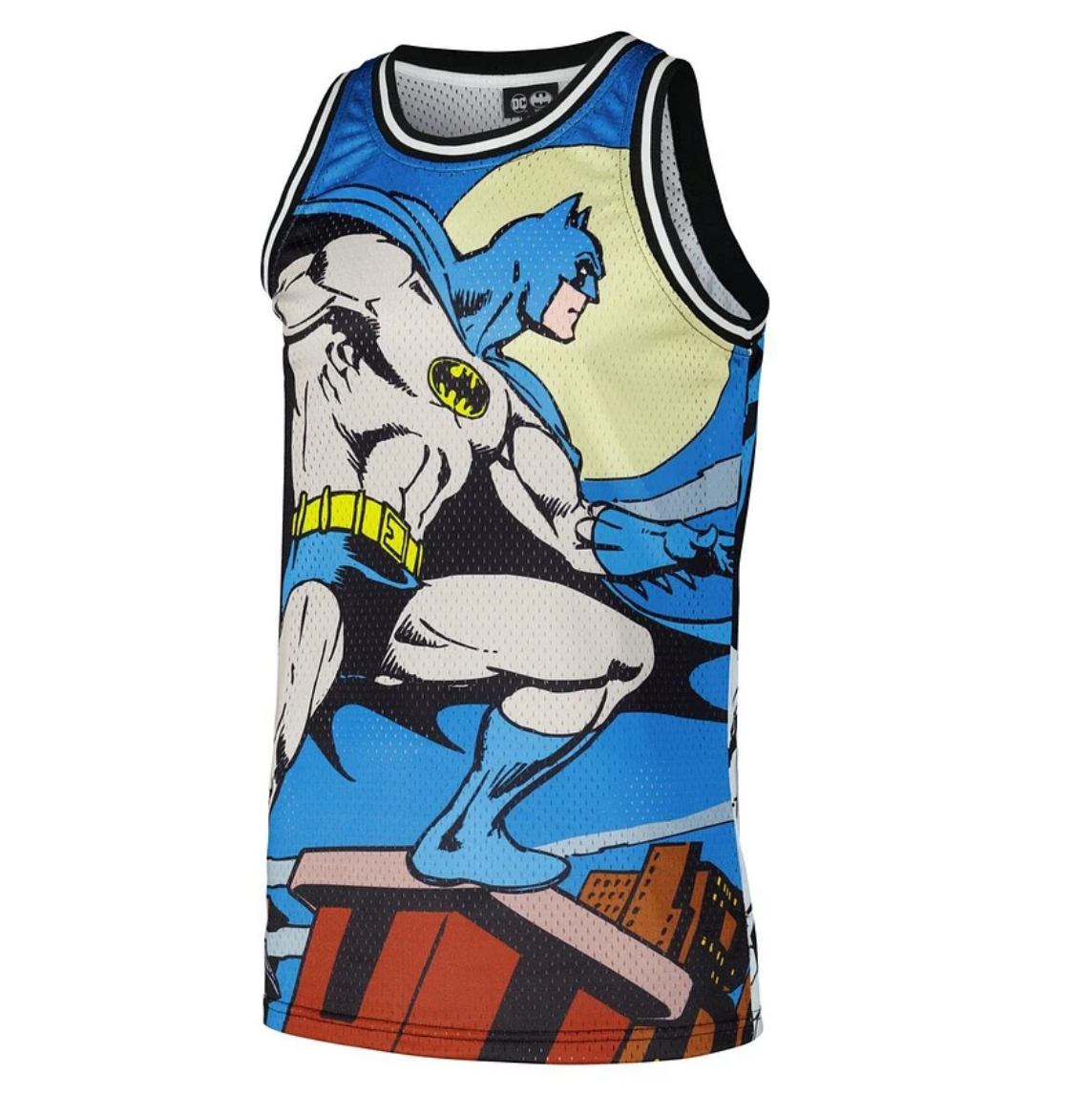 DC Comic Youth Batman Comic Big Print Mesh Jersey Vest / Black / RRP £30