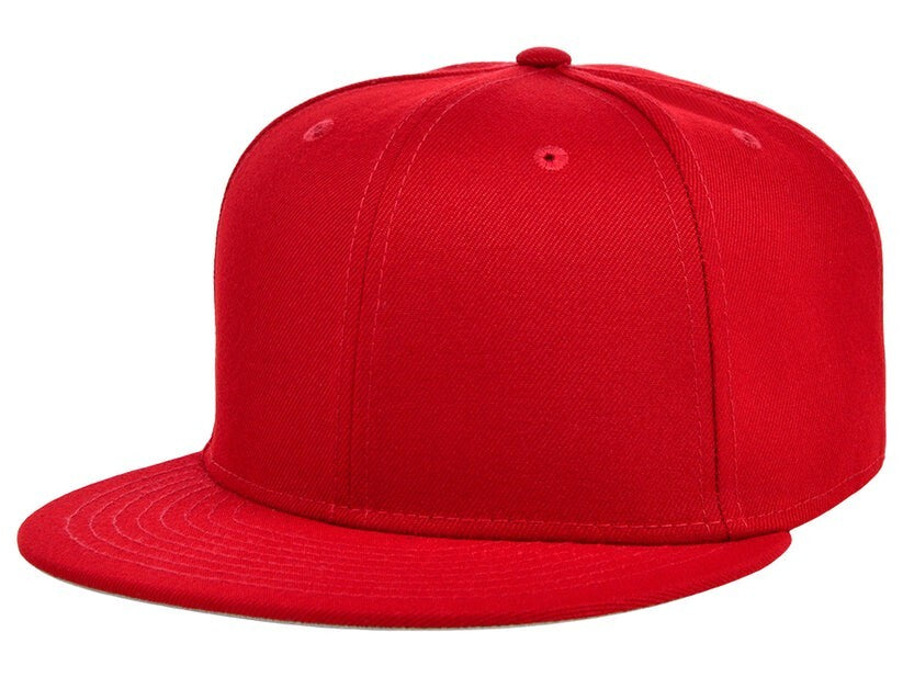 Unisex Plain Dime Snapback Hat / Red / £22