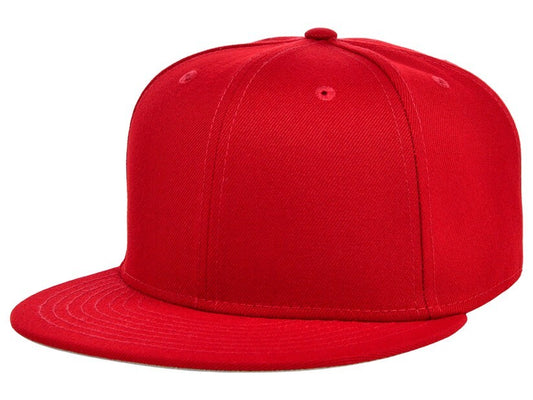Unisex Plain Dime Snapback Hat / Red / £22
