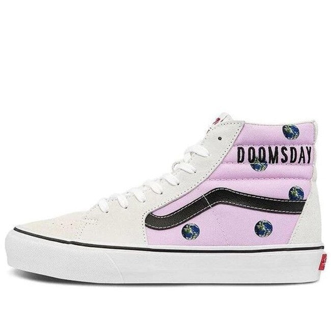 Vans Mens Sk8-Hi Doomsday White/Pink Trainers/Shoes / RRP £85