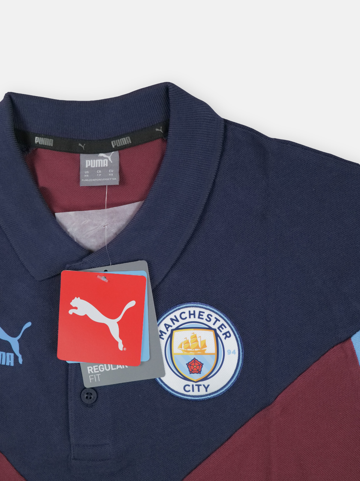 Puma Mens 2019-20 Manchester City Polo Football T-Shirt / Maroon / RRP £39.99