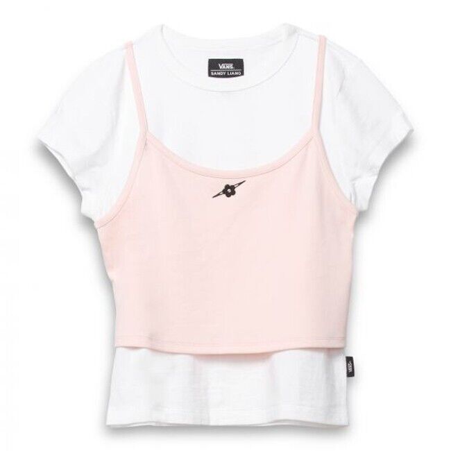 Vans Womens Vans X Sandy Cross Layered T-Shirt Tank / Crystal Pink / RRP £52