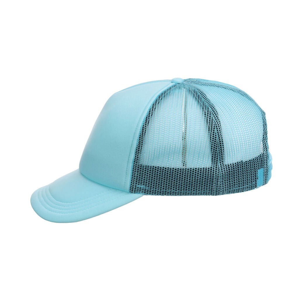Unisex Plain Screen Foam Trucker Hat / Turquoise / £20