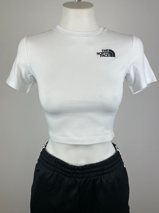 The North Face Womens Slim Cropped T-Shirt / White / Rrp £30
