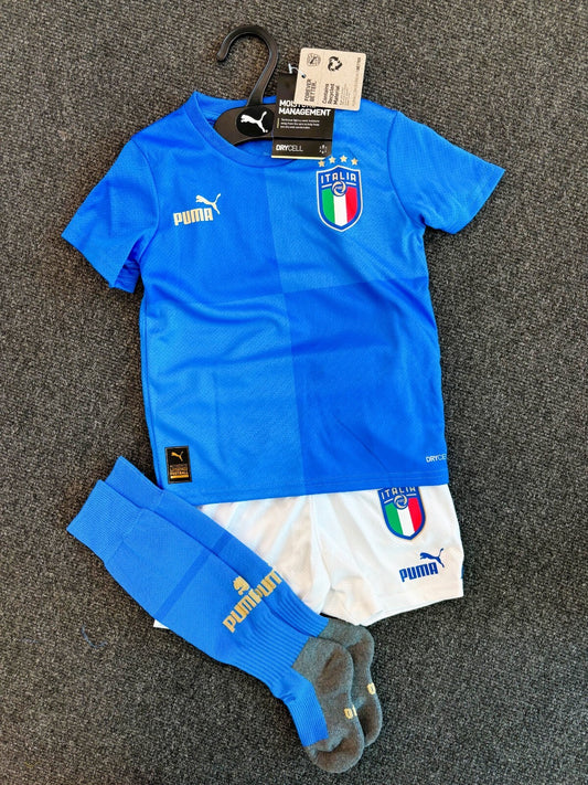 Puma Toddler Italy 22-23 Home Full Football Kit / Blue White / RRP £50