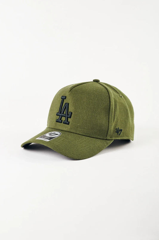 47 Brand LA Dodgers Adjustable MVP Cap / Olive Green Black Logo / RRP £28