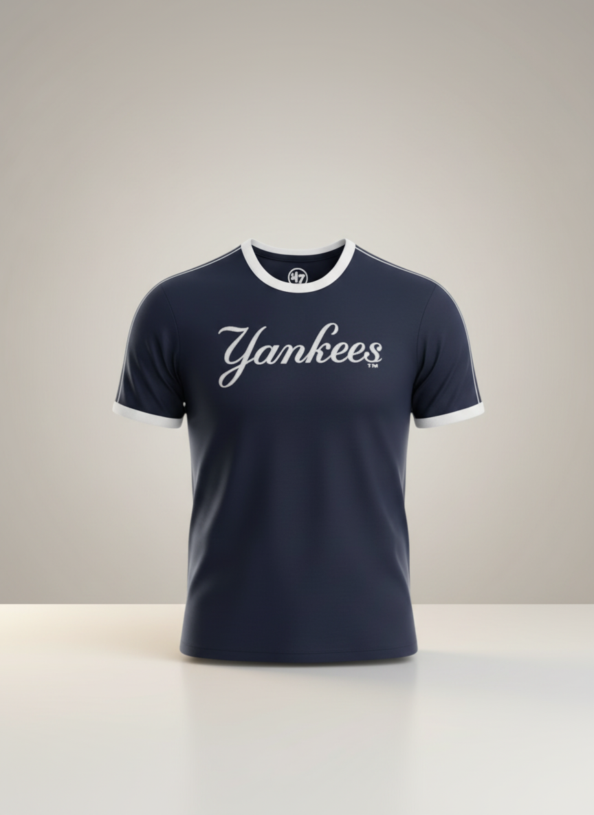 47 New York Yankees Mens Retro Navy T-Shirt / Flock Pop / RRP £25