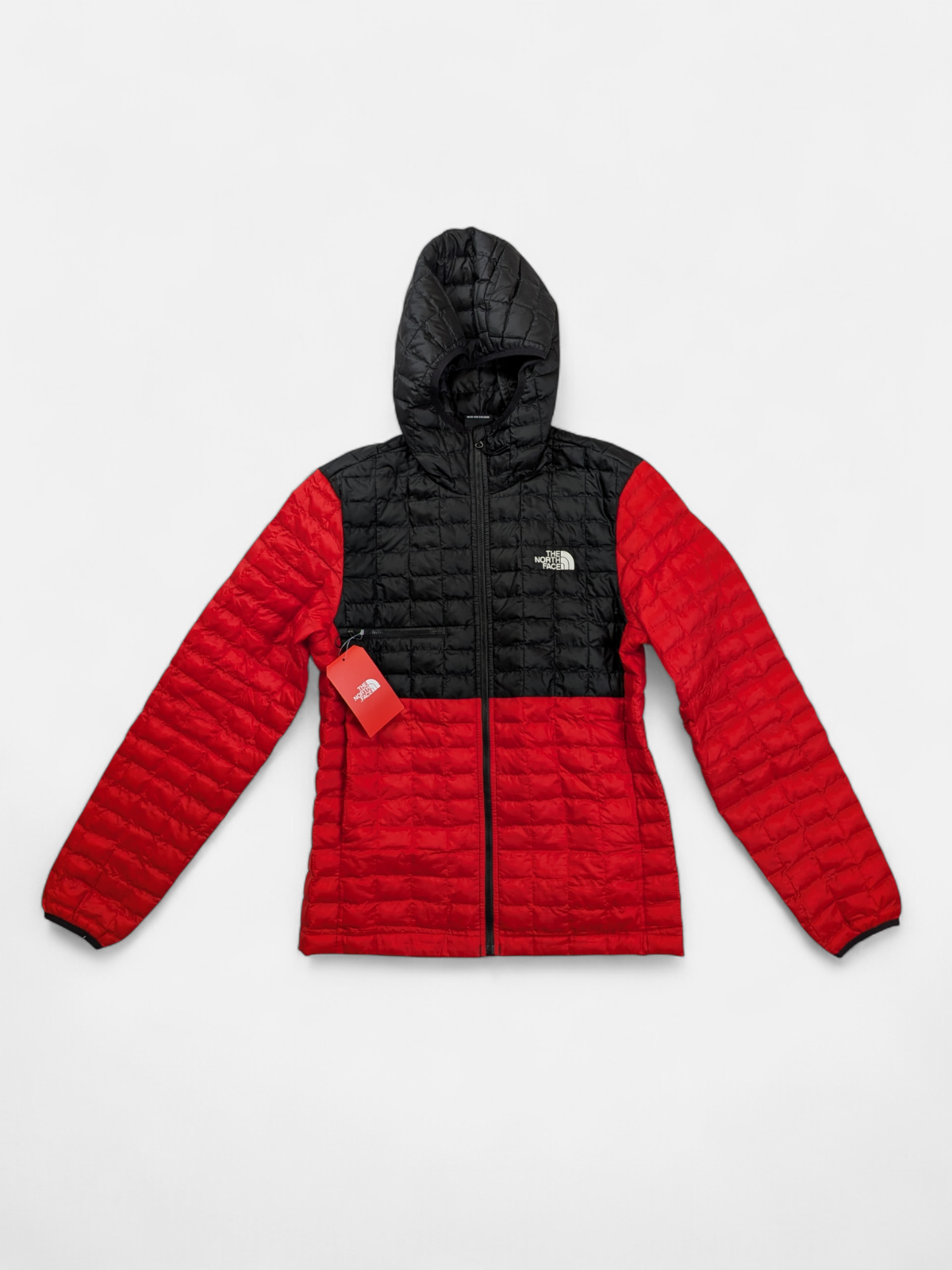 The North Face Womens Thermoball Hooded Puffer Jacket / Red Black / RRP £200