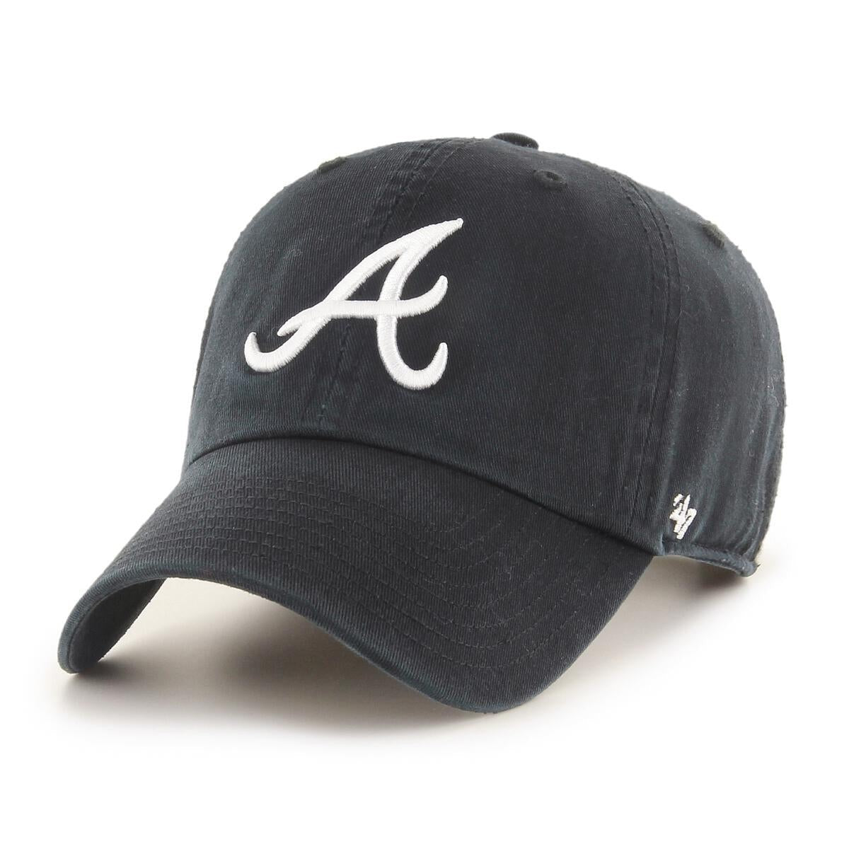 47 Brand Adult Atlanta Braves Clean Up Relaxed Cap / Black / RRP £24