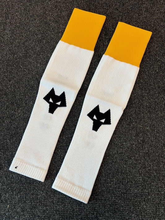 Castore Mens Wolves Player Issue Football Sleeve Socks / White / RRP £20