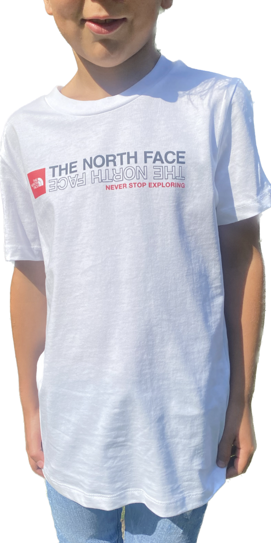 The North Face Kid's Upside Down Logo T-Shirt / White / RRP £22