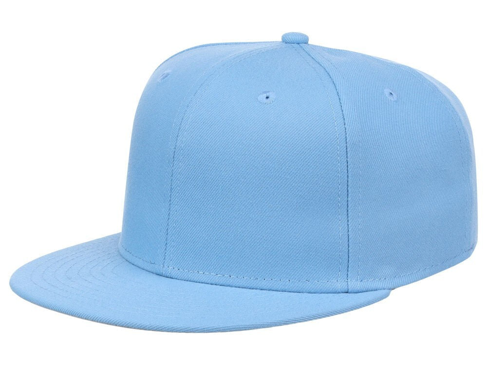 Unisex Plain Full Court Fitted Hat / Blue / £22
