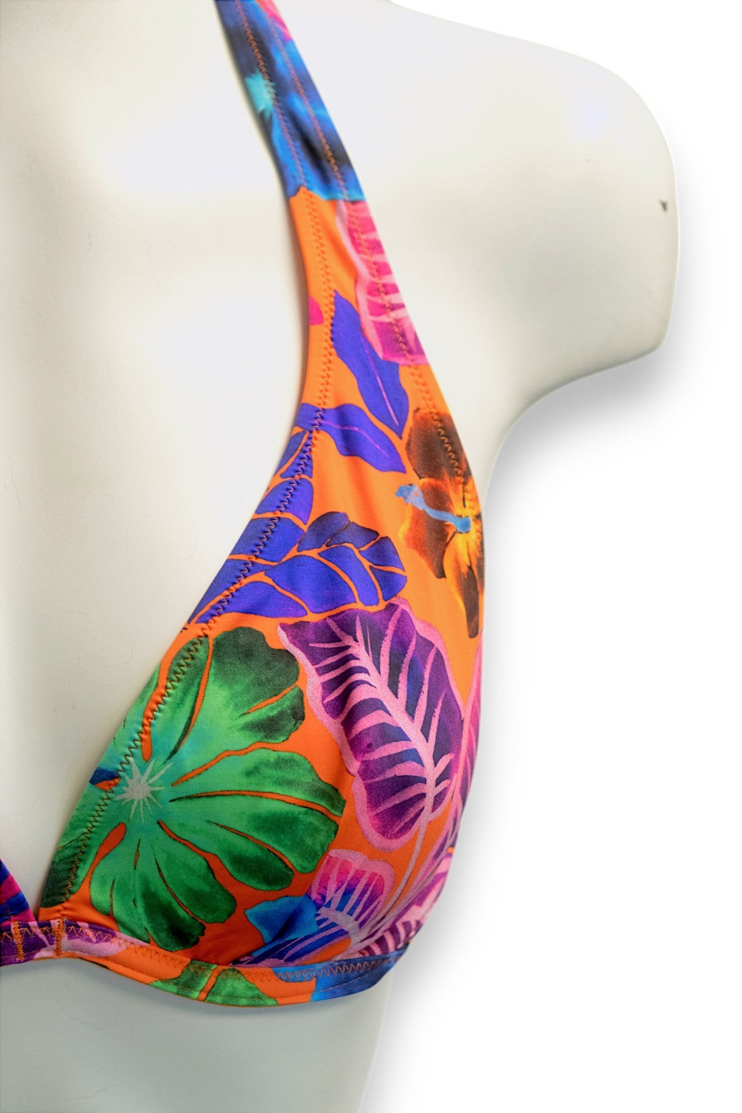 Vilebrequin Bikini Top / Womens / Orange/Multicolour Leaf / RRP £110