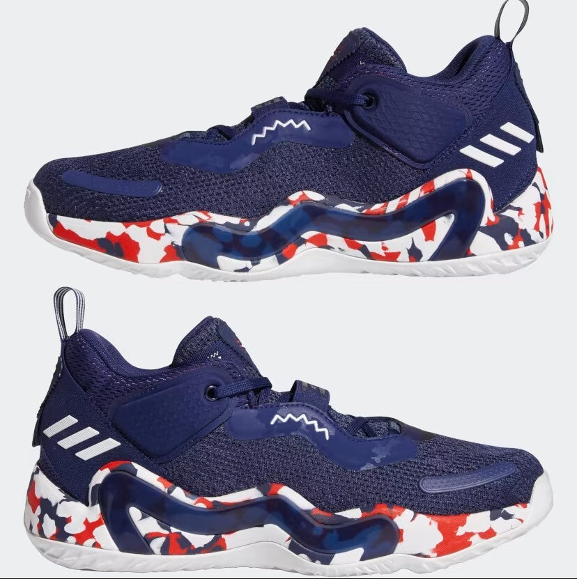 Adidas Mens D.O.N Issue 3 USA Basketball Shoes / Navy White Red / RRP £100