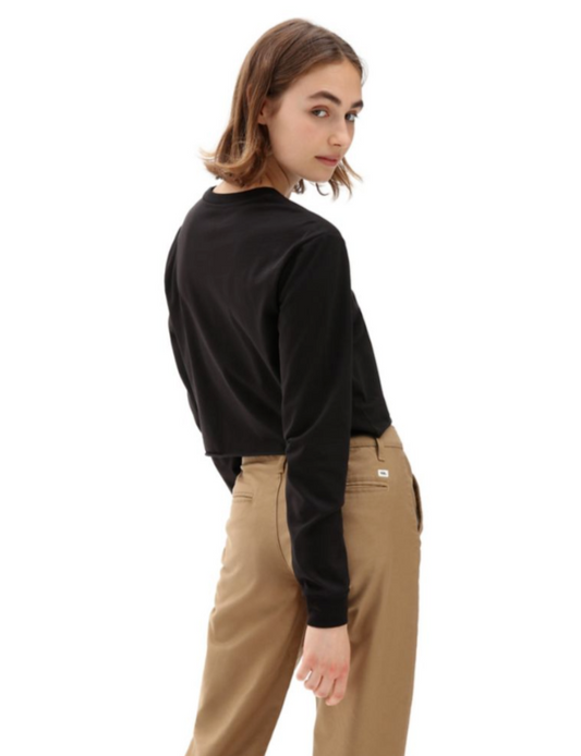 Vans Womens Long Sleeve Cropped T-Shirt / Black / RRP £37