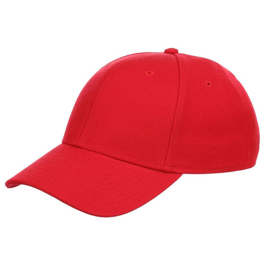 Unisex 6 Panel Plain Crossover Cap / Red / £18