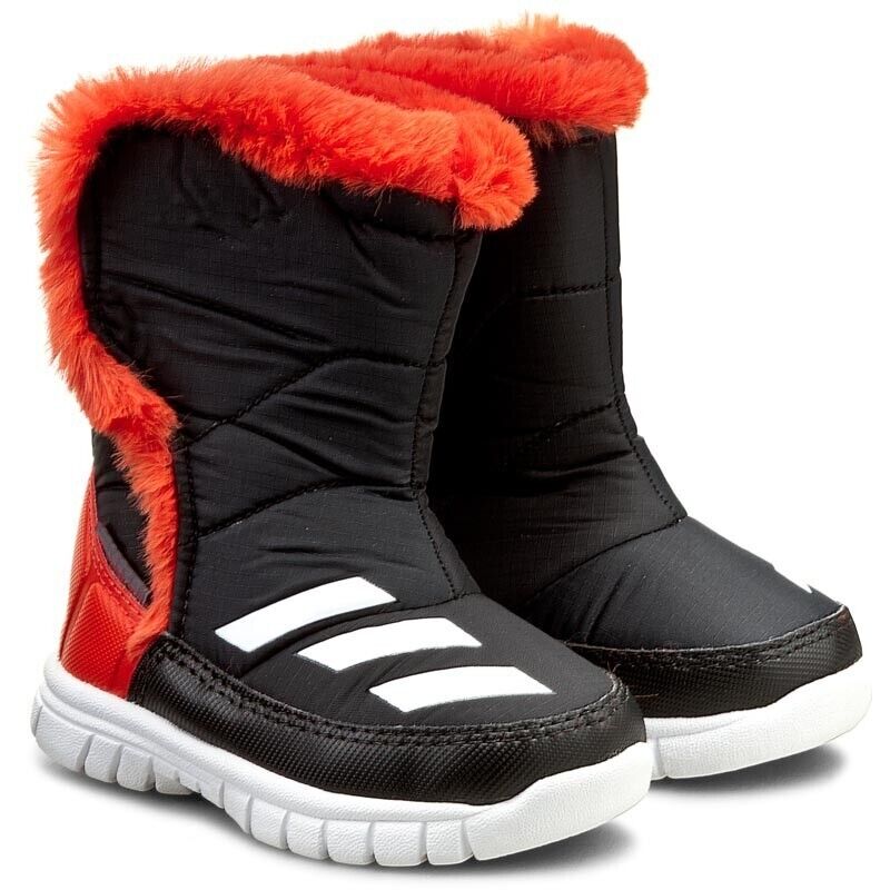 Adidas Infant Kids Lumi Lumi Snow Winter Boot Trainer / Black Red / RRP £45