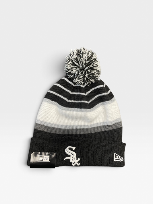 New Era Chicago White Sox MLB Team Stripe Knit Hat / Black / RRP £28
