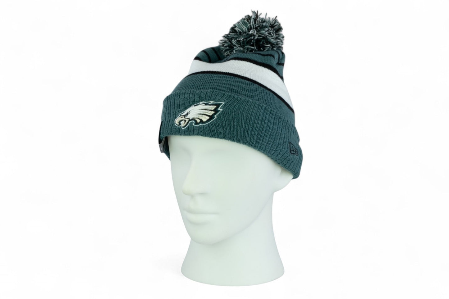 New Era Philadelphia Eagles Team Stripe Knit Hat / Green White / RRP £28