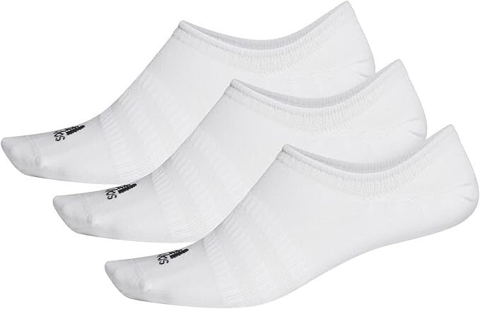 Adidas Unisex Light No Show 3 Pack Socks / White / RRP £12