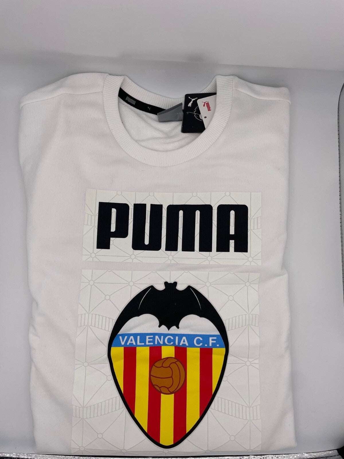 Puma 2020-21 Valencia Graphic Sweat Top / BNWT / White / RRP £45