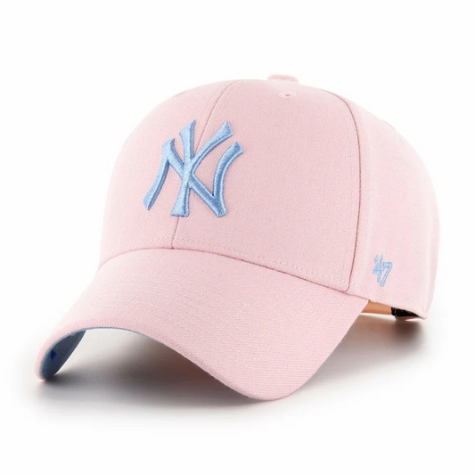 47 Brand NY Yankees Relaxed Clean Up Adjustable Cap / Light Pink Blue/ RRP £28