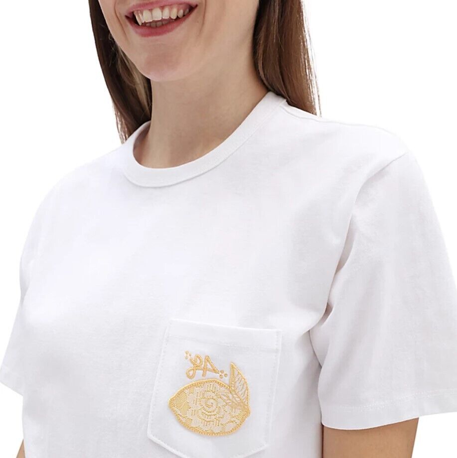 Vans Womens Off The Wall Armanto Logo Pocket SS T-Shirt / White / RRP £40