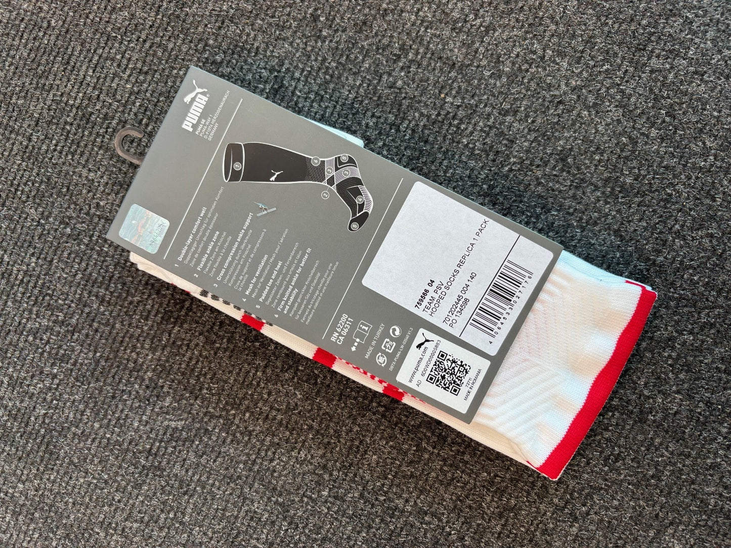 Puma PSV Kids Home Football Socks / White Red / RRP £13