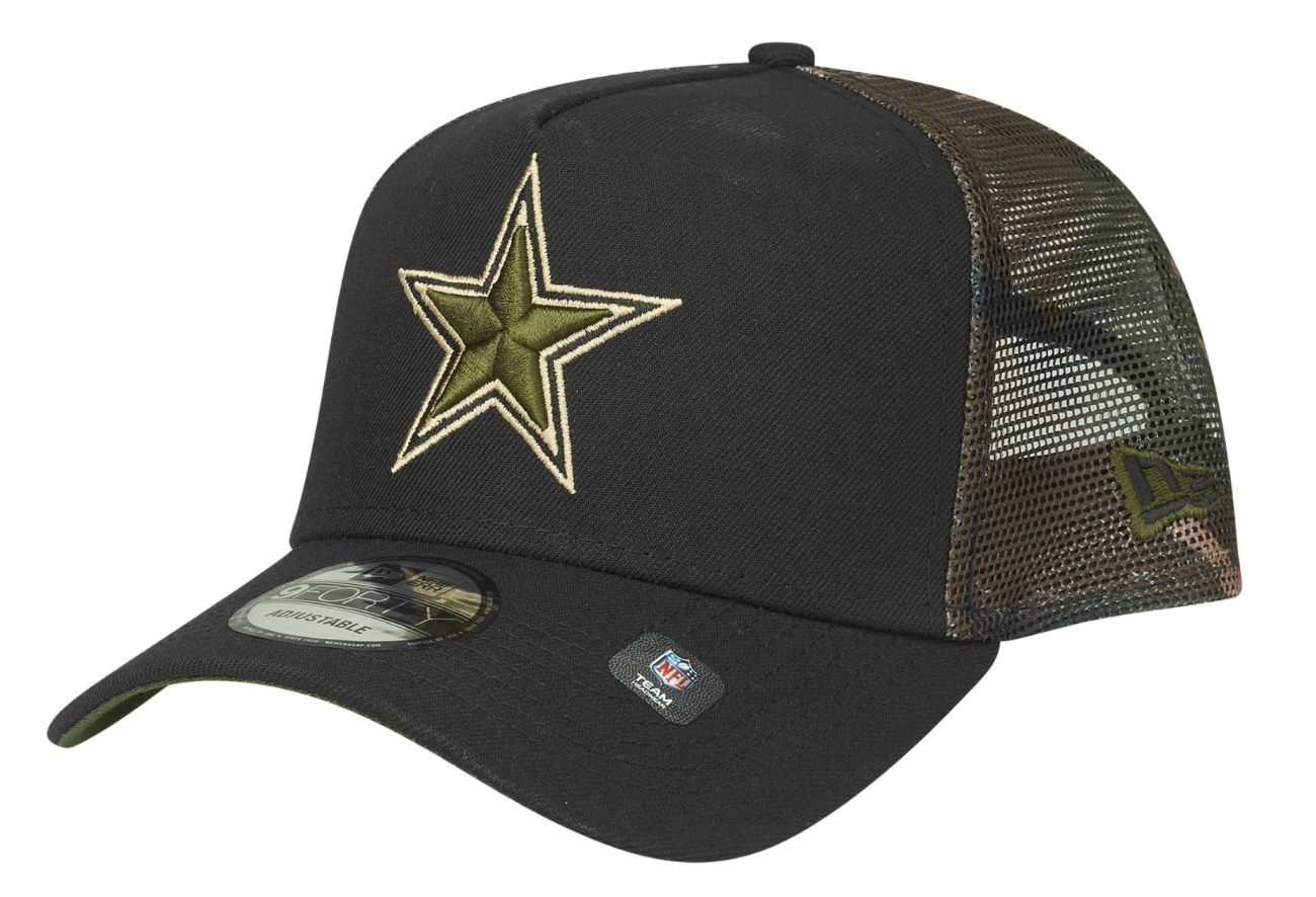 New Era 9FORTY Dallas Cowboys Woodland Camo Trucker Cap / Black Green / RRP £32