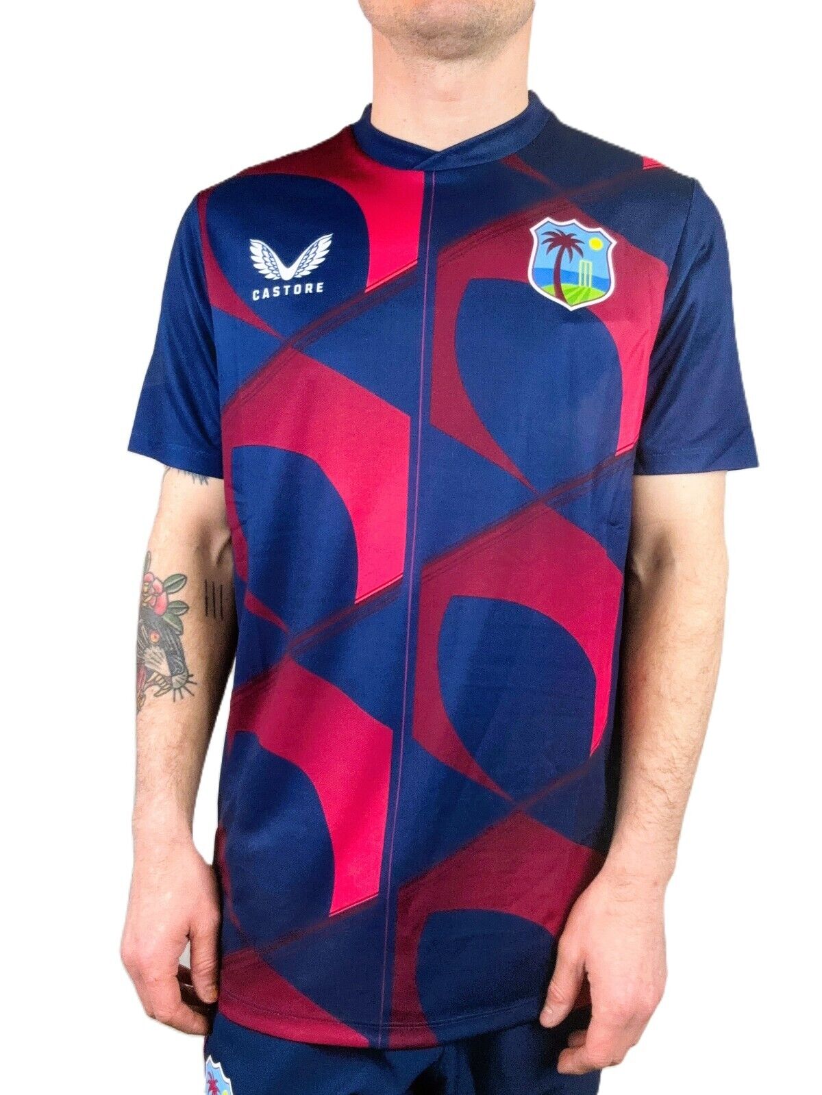 Castore Mens West Indies Cricket Training Top / Navy Maroon / RRP £40