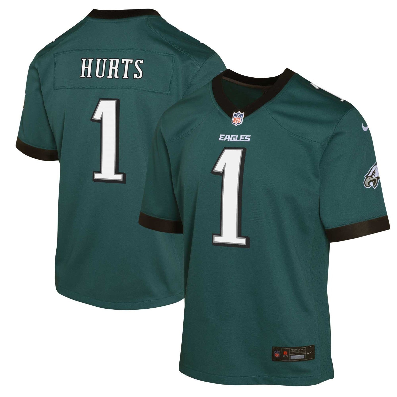 Nike Kids Philadelphia Eagles NFL Jersey / Jalen Hurts 1 / Green / RRP £80