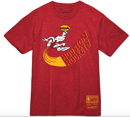 Mitchell & Ness Mens Basketball T-Shirt / Houston Rockets / Red / RRP £33